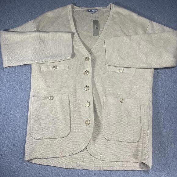 J. Crew Sweaters - New JCREW Woman’s Size S V-neck Sweater Blazer in Beige BX466 LKH Color